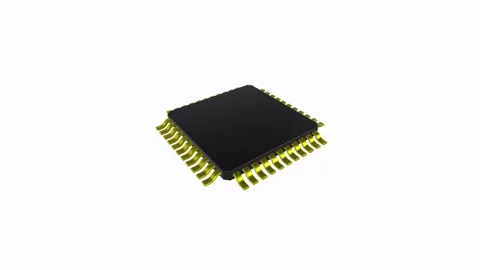 3D rendering of a microchip showcasing intricate design details Stock Footage 287985819