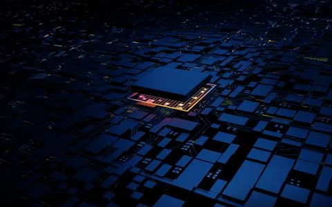 3D rendering microprocessor CPU chipset central processor unit on the illumin 写真素材