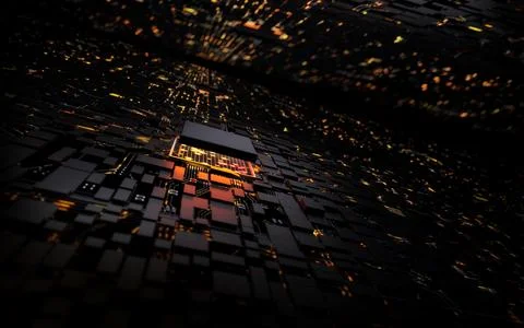 3D rendering microprocessor CPU chipset central processor unit on the illum.. 写真素材