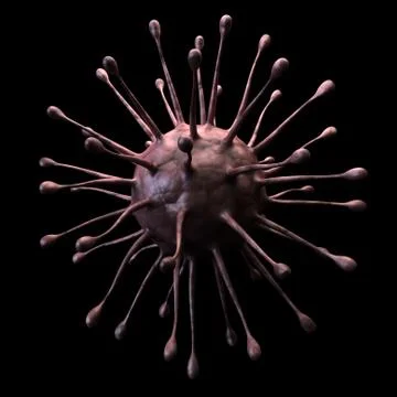3d rendering microscope of corona virus covid-19 isolated on black background Stock Illustration