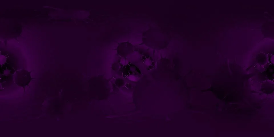 3d rendering Microscope virus- bacteria close up.  Equirectangular  360 VR im 스톡 일러스트