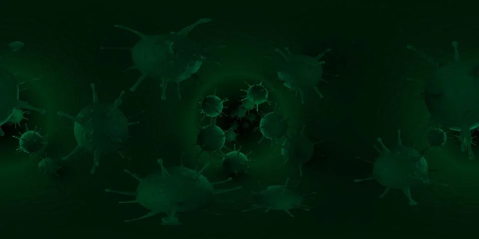 3d rendering Microscope virus- bacteria close up.  Equirectangular  360 VR im Illustration
