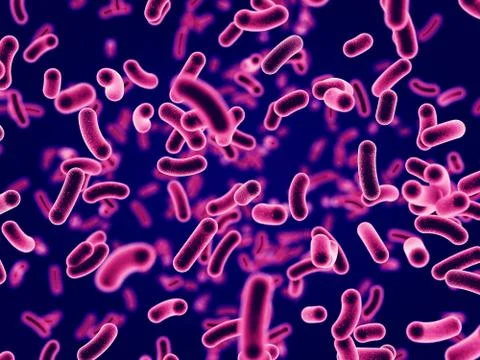 3D rendering microscopic bacteria closeup Stock Illustration