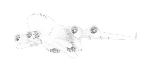 3d rendering of a millatary cargo plane isolated in white background Stock Illustration
