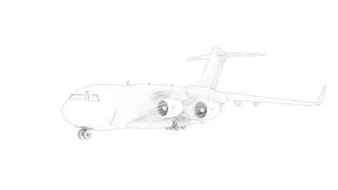 3d rendering of a millatary cargo plane isolated in white background Stock Illustration