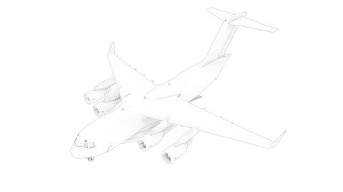 3d rendering of a millatary cargo plane isolated in white background Stock Illustration