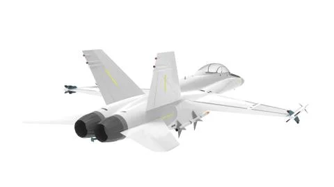 3d rendering of a millitary aircraft jet isolated on white background Stock Illustration