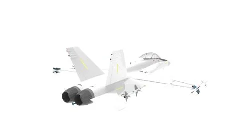 3d rendering of a millitary aircraft jet isolated on white background Stock Illustration