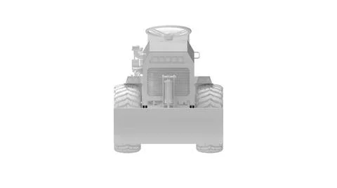 3D rendering of a mini tractor work vehicle machinery computer model working 스톡 일러스트