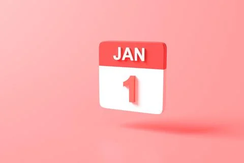 3d rendering minimal Calendar icon symbol. minimal cartoon cute style design. Stock Illustration