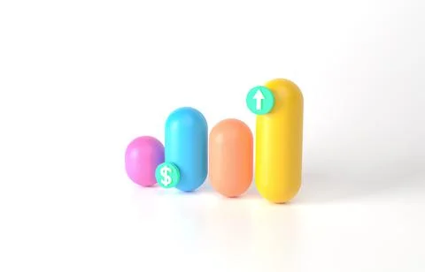 3d rendering minimal Growth or increase concept. Success up achievement Stock-Illustration