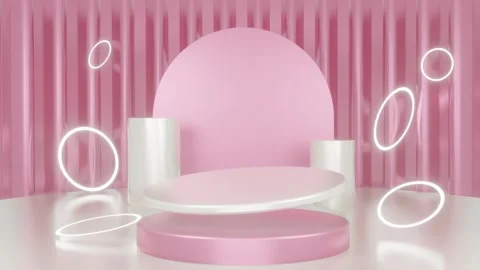 3d rendering of minimal scene of blank podium with Valentine's Day theme Stock Footage 288795972