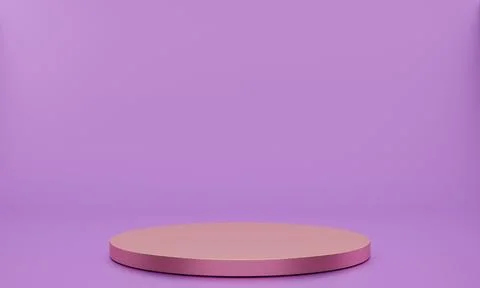 3D rendering minimal showcase on the pink cycle stand podium on a pink back.. Foto stock