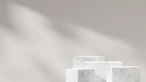 3d rendering of Minimal terrazzo and concrete texture podium steps on gray backg Illustrazione stock