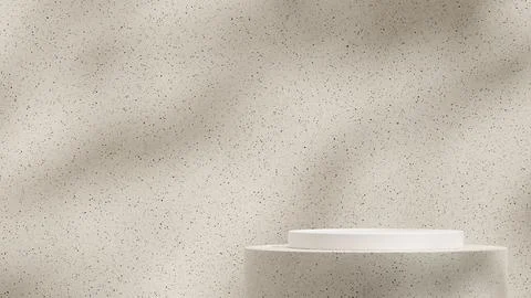 3d rendering of Minimal terrazzo and concrete texture podium steps on gray backg Stock Illustration