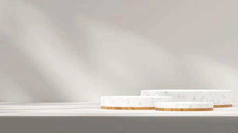 3d rendering of Minimal terrazzo and concrete texture podium steps on gray backg Illustrazione stock
