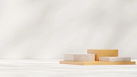 3d rendering of Minimal terrazzo and concrete texture podium steps on gray backg Illustrazione stock