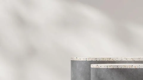 3d rendering of Minimal terrazzo and concrete texture podium steps on gray backg 스톡 일러스트