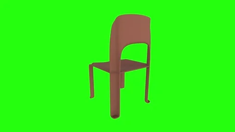 3D rendering of a minimalist chair on a bright green background Stock Footage 303594708