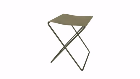 3D rendering of a minimalist folding stool in a neutral setting Stock-Footage 285671278