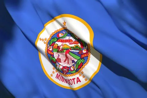 3d rendering of Minnesota State flag Stock Illustration