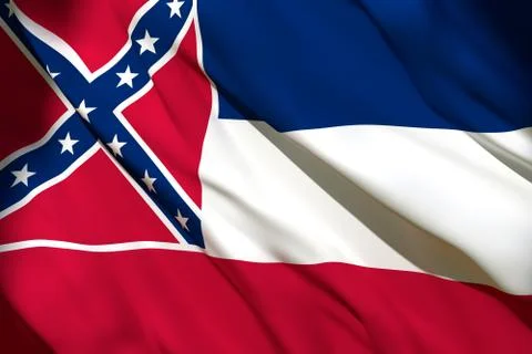3d rendering of Mississippi State flag Stock Illustration