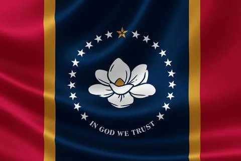 3D Rendering of Mississippi State Flag Stock Illustration