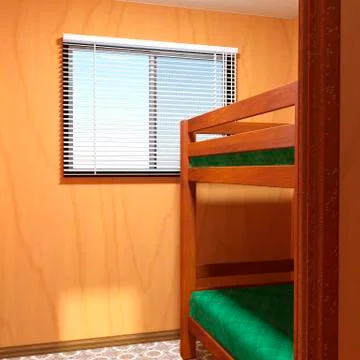 3D Rendering Mobile Home Trailer Stock Illustration