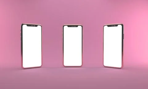 3d rendering mobile phone mockup for advertising . 3d illustration Stock Illustration