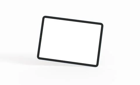 A 3D rendering of mobile tablet with blank screen isolated on a white backgro Stock Illustration