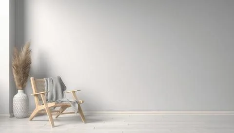 3d rendering of a mock-up with a bright wall. Ilustración de archivo