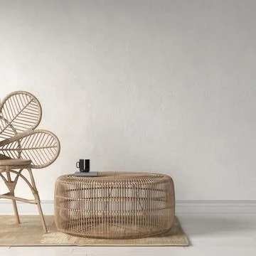 3d rendering of a mock-up with a bright wall. Ilustración de archivo