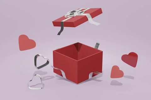 3d rendering mockup illustration design of the present box with empty copypac Illustrazione stock