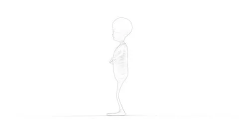 3D rendering of a model alien isolated in white background 3D rendering of... Foto stock