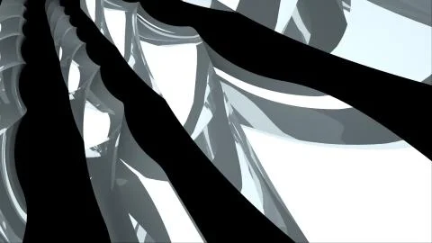 3d rendering of modern abstract twisted shape in space, computer generated Stock Illustration