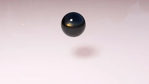 3D rendering modern background. Computer generated glass black ball falls and Stock Footage 119618304