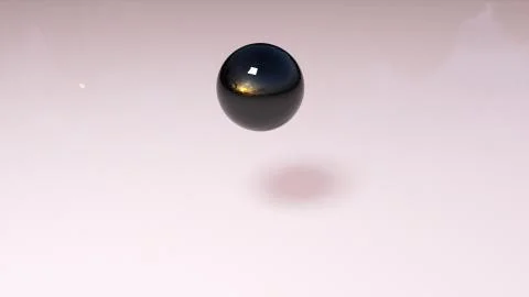 3D rendering modern background. Computer generated glass black ball falls and 스톡 일러스트