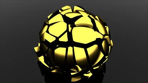 3D rendering modern background. Computer generated glass black ball falls and Illustrazione stock