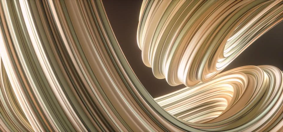 3D rendering of Modern Beige Abstract Wave Pattern background Stock Illustration