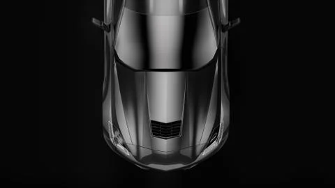 3d rendering of a modern black sedan car with studio light. Stock Illustration