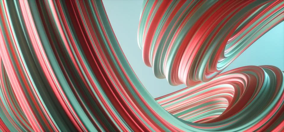 3D rendering of Modern blue and red Abstract Wave Pattern background Stock Illustration