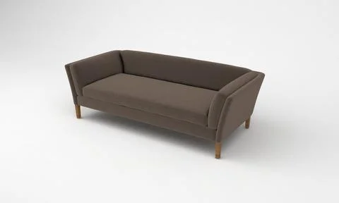 3D rendering of a modern brown sofa isolated on a white background Ilustração Stock