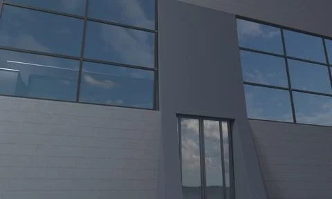 3D rendering of the modern building facade Ilustración de archivo