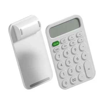 A 3d rendering of a modern calculator isolated on white Ilustração Stock