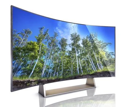 3D rendering of a modern curved TV Stock Illustration