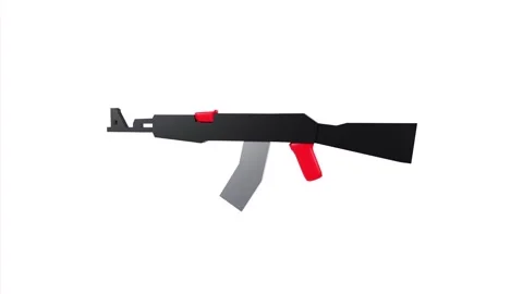 3D rendering of a modern firearm with distinct color accents Stock-Footage 284220447