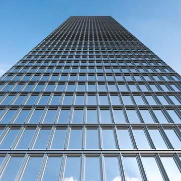 3D-Rendering, modern high-rise building Ilustración de archivo