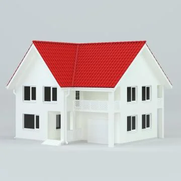 3d rendering of modern house with garage for sale or rent Stock-Illustration