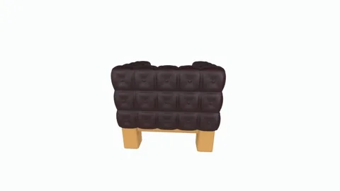 3D rendering of a modern minimalist chair design in black Stock Footage 294476133