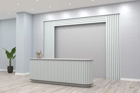 3D rendering of a modern office reception interior Stock Illustration